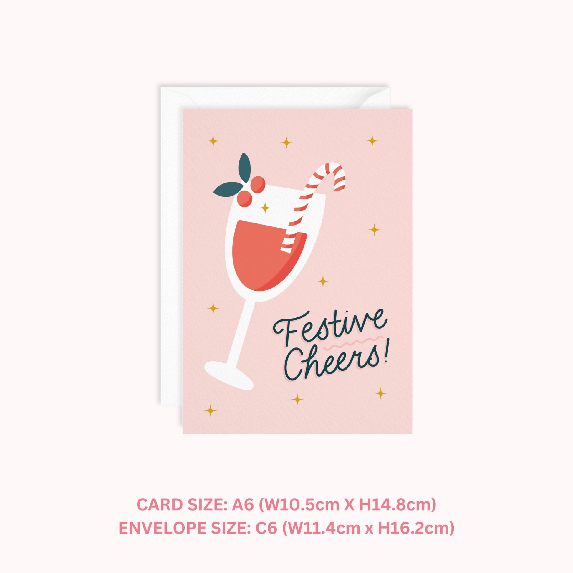 Festive Cheers Greeting Card - daniwhitedesign