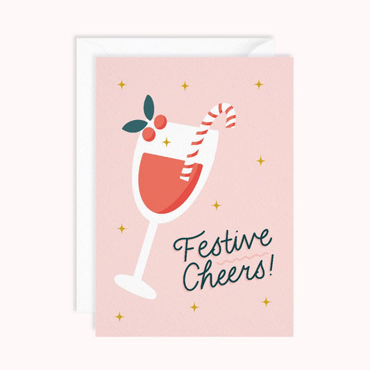 Festive Cheers Greeting Card - daniwhitedesign