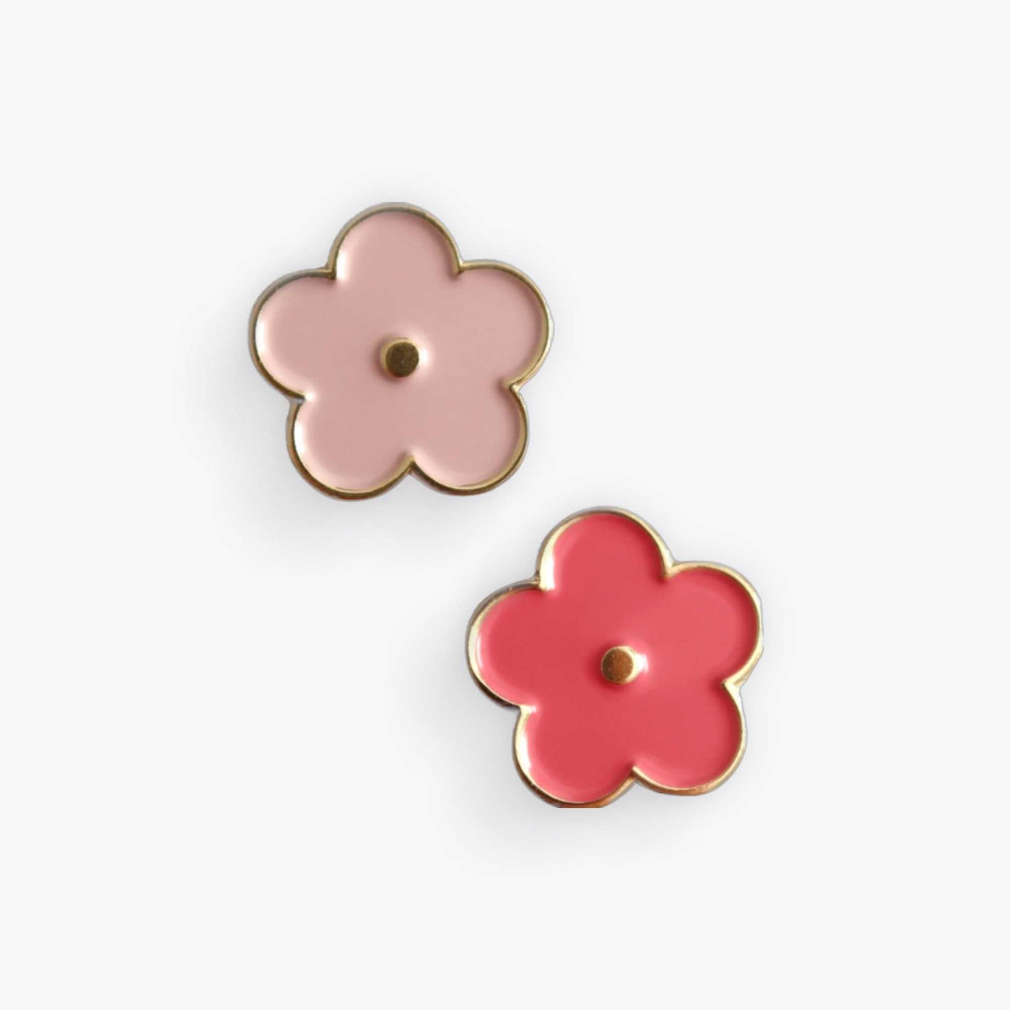 Flower Pin Badge Pair - daniwhitedesign