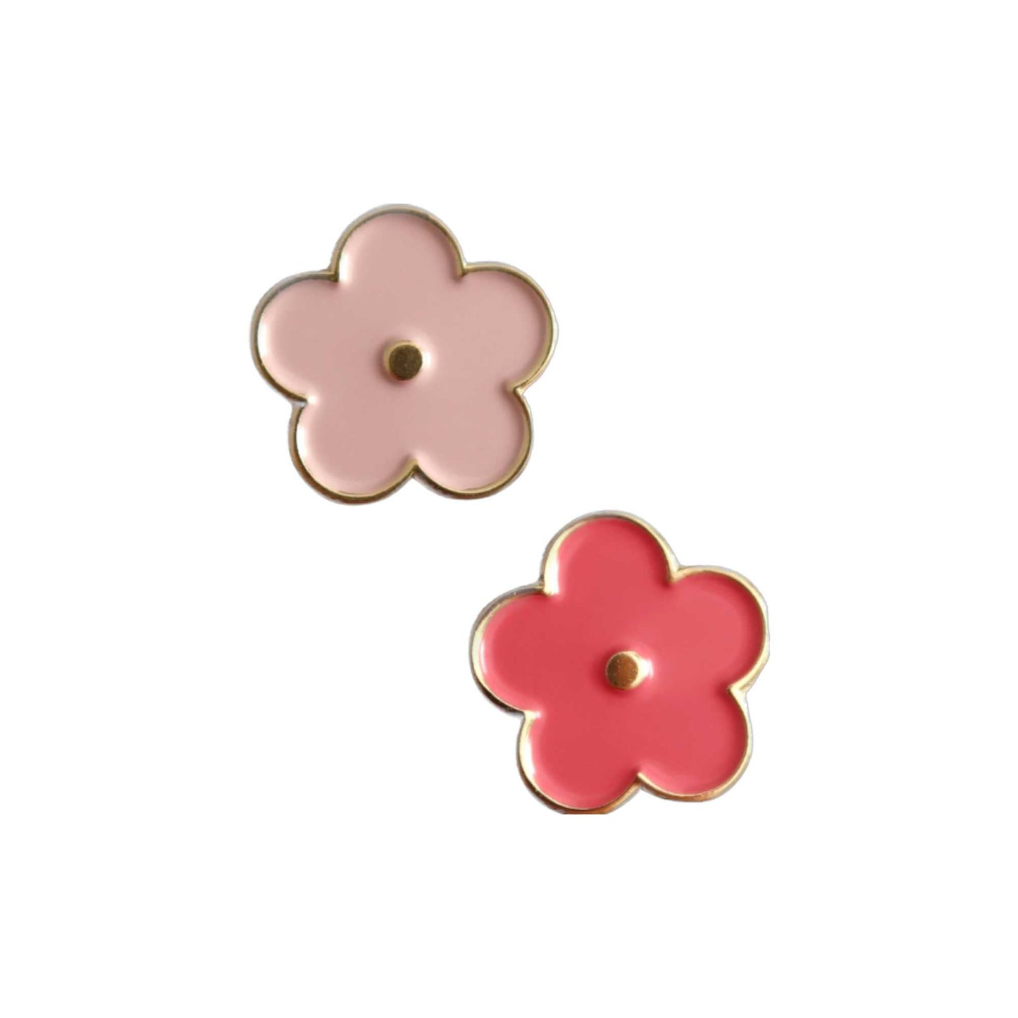 Flower Pin Badge Pair - daniwhitedesign