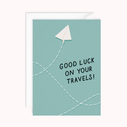 Good Luck On Your Travels Card - daniwhitedesign