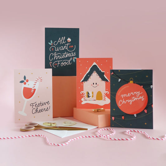 Mixed Christmas Card Multipack | Pack of 4 - daniwhitedesign