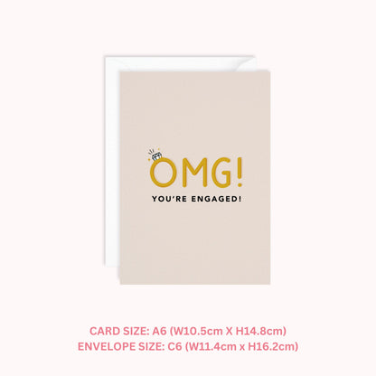 OMG You're Engaged Card - daniwhitedesign